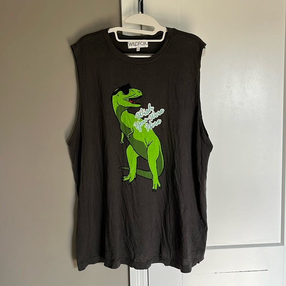 Wildfox Wish You Were Here Dinosaur Tank - Size L - Picture 1 of 6